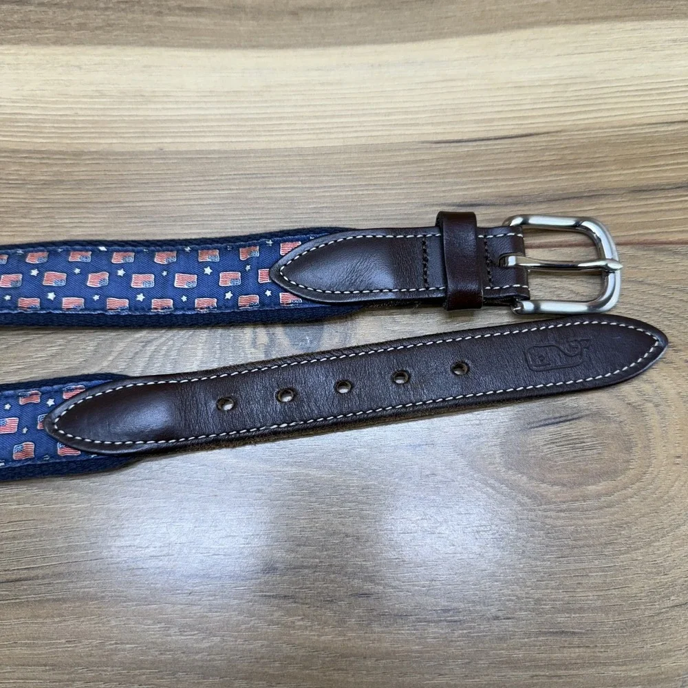 Vineyard Vines Young Mens Boys 26 American Flat Navy Blue Golf Belt